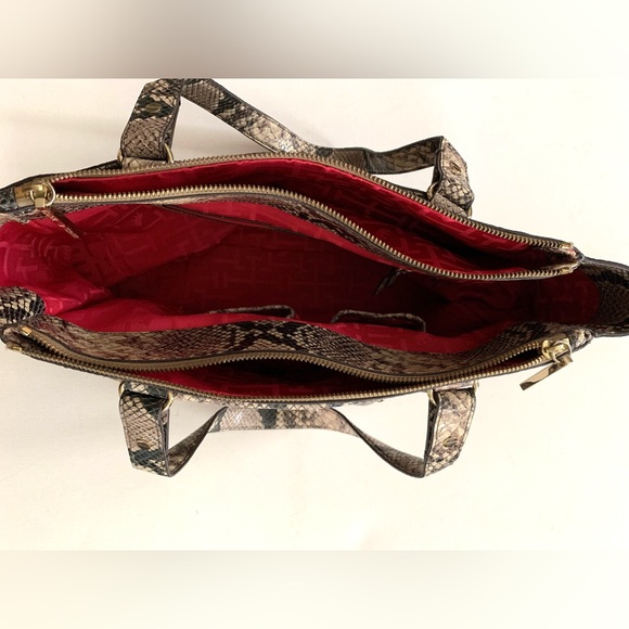 Elaine Turner ‘Ruth’ Leather Python Snakeskin Satchel Bag Purse Tote Handbag ~ - Picture 15 of 16